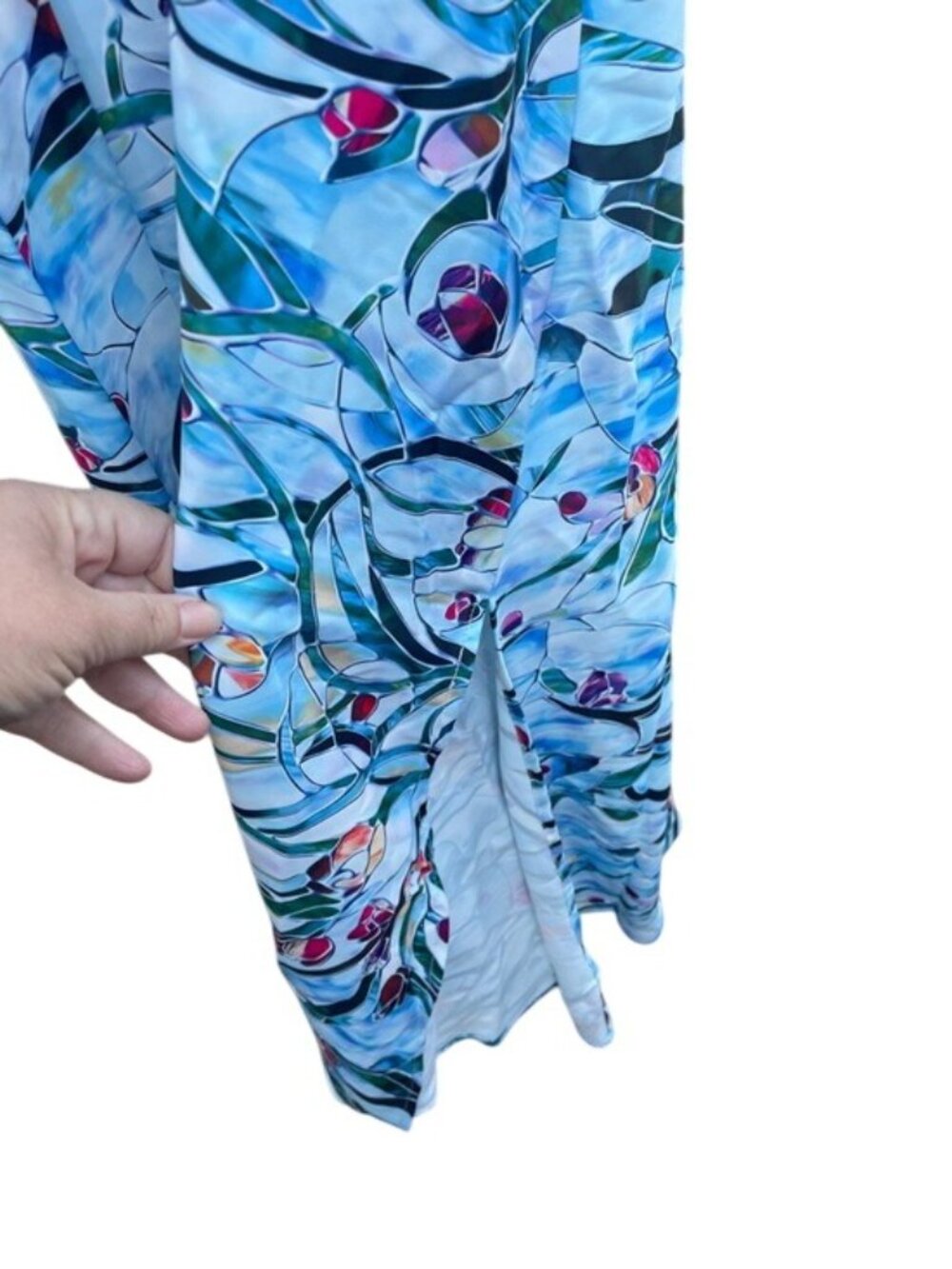 ADOR Light Blue Floral Maxi Dress M NEW - Picture 14 of 16